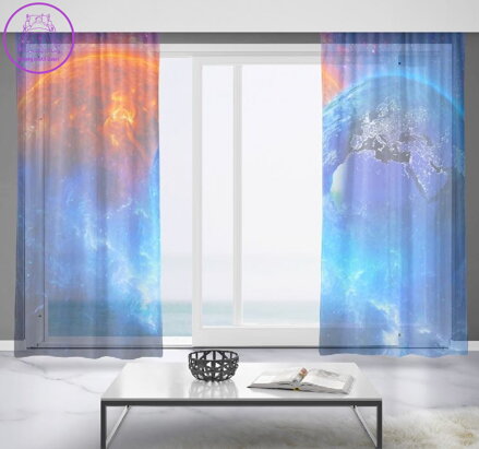 Záclony s 3D potiskem 2x150x250cm - Vesmír 2
