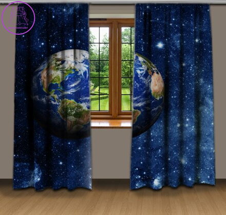 Závěsy dekorační tištěné 2x140x250cm -  Země