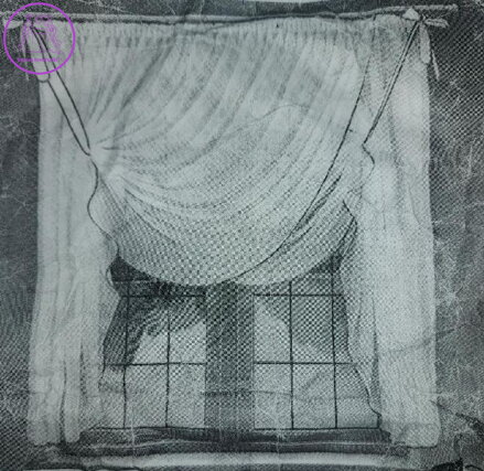 Voálová záclona kusová 560x150cm zelinkavá lemovka - MONA Skladem