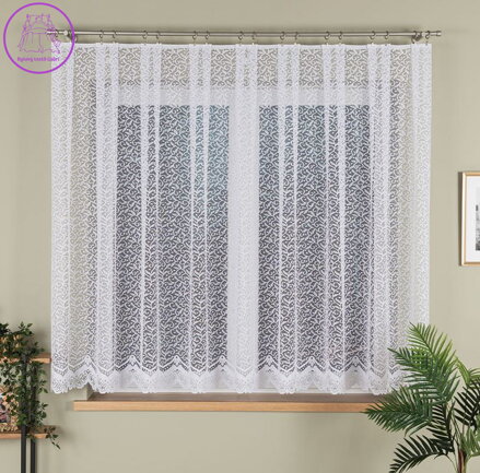 Metrážové záclony žakárové bílé s motivem Gabri-004542-2026