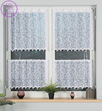 Metrážové záclony vitrážové bílé Gabri-023058-2026