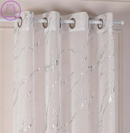 Záclona kusová se stříbrným potiskem 140x250cm na kroužky Gabri-Marma 2026