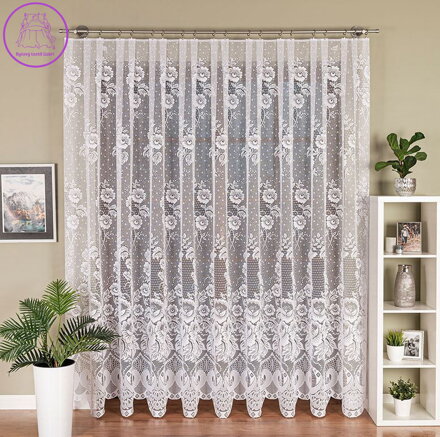 Metrážové záclony žakárové bílé Gabri-361100 Výprodej