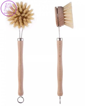 Kartáč z bambusu plochý s rukojetí 