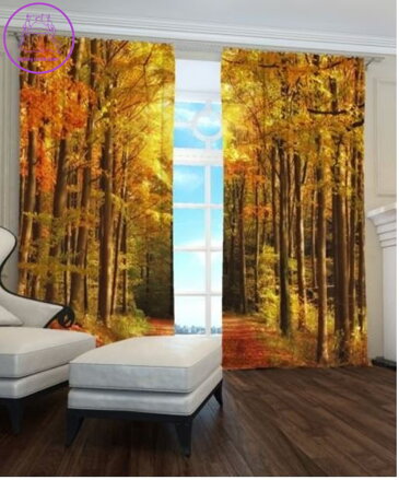 Exkluzivní zatemňovací závěsy Black out s potiskem 2x145x250cm - S2765