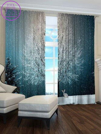 Exkluzivní zatemňovací závěsy Black out s potiskem 2x145x250cm - S2896970 