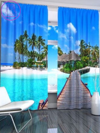 Exkluzivní zatemňovací závěsy Black out s potiskem 2x145x250cm - S3794