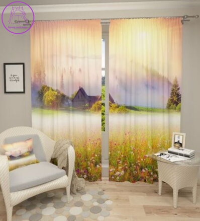 Exkluzivní zatemňovací závěsy Black out s potiskem 2x145x250cm - S71384