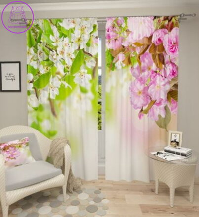 Exkluzivní zatemňovací závěsy Black out s potiskem 2x145x250cm - S71392