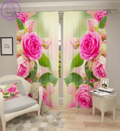 Exkluzivní zatemňovací závěsy Black out s potiskem 2x145x250cm - S71394