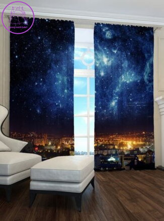 Exkluzivní zatemňovací závěsy Black out s potiskem 2x145x250cm - S71734