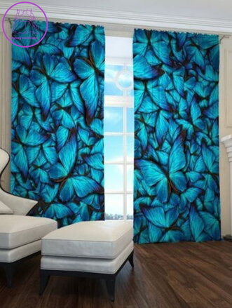 Exkluzivní zatemňovací závěsy Black out s potiskem 2x145x250cm -  S71737