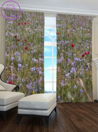 Exkluzivní zatemňovací závěsy Black out s potiskem 2x145x250cm - S7227