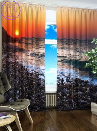 Exkluzivní zatemňovací závěsy Black out s potiskem 2x145x250cm - S7600b