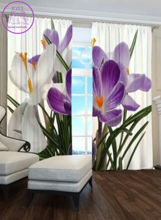 Exkluzivní zatemňovací závěsy Black out s potiskem 2x145x250cm - S7646