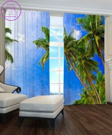 Exkluzivní zatemňovací závěsy Black out s potiskem 2x145x250cm - S7684