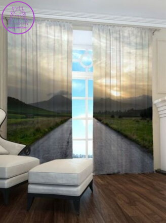 Exkluzivní zatemňovací závěsy Black out s potiskem 2x145x250cm - S7712