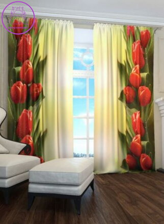 Exkluzivní zatemňovací závěsy Black out s potiskem 2x145x250cm - S9023