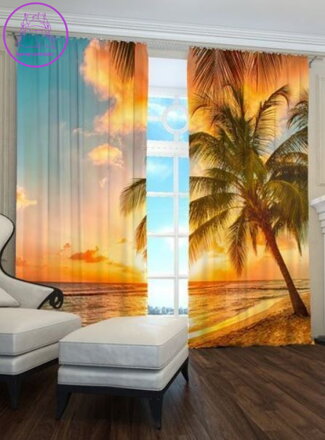 Exkluzivní zatemňovací závěsy Black out s potiskem 2x145x250cm - S202010L