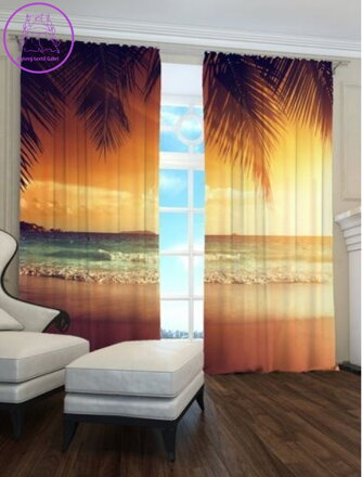 Exkluzivní zatemňovací závěsy Black out s potiskem 2x145x250cm - S20207