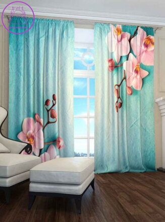 Exkluzivní zatemňovací závěsy Black out s potiskem 2x145x250cm -  S30062