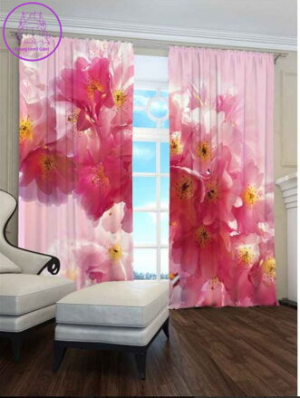 Exkluzivní zatemňovací závěsy Black out s potiskem 2x145x250cm -  S30619