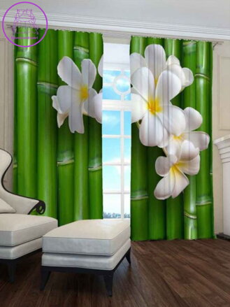 Exkluzivní zatemňovací závěsy Black out s potiskem 2x145x250cm -  S4272