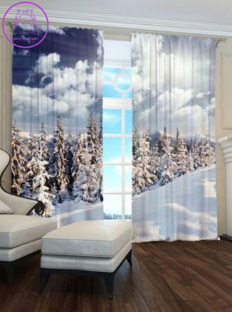 Exkluzivní zatemňovací závěsy Black out s potiskem 2x145x250cm - S7949 