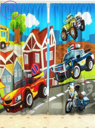 Exkluzivní zatemňovací závěsy dětské Black out s potiskem 2x145x250cm - S8161