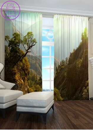 Exkluzivní zatemňovací závěsy Black out s potiskem 2x145x250cm - S7643