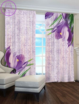 Exkluzivní zatemňovací závěsy Black out s potiskem 2x145x250cm -  S8936