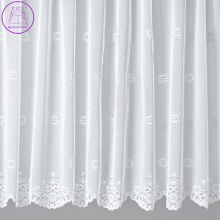Žakárová záclona bílá v metráži se vzorem - A3798 ( více rozměrů )