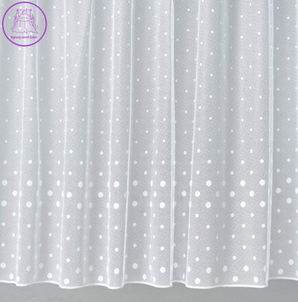 Žakárové záclony bílé v metráži s olůvkem a vzorem - B3867 ( více rozměrů )