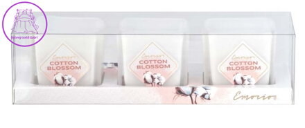 Emocio Sklo barevné 51x51x52 mm 3 ks Cotton Blossom vonná svíčka ( 35039 )