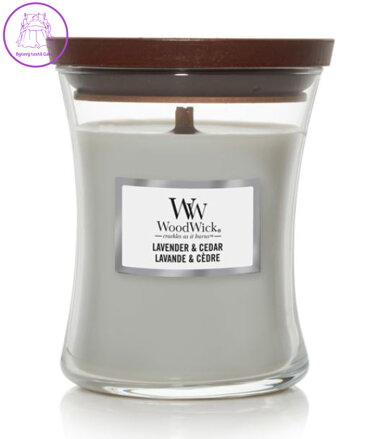 Svíčka WoodWick střední - Lavender & Cedar ( 36468 )