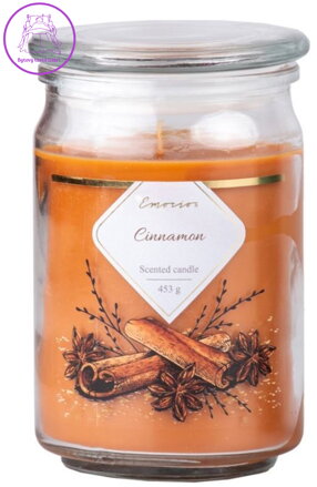 Emocio Sklo 93x142 mm se skleněným víčkem Cinnamon vonná svíčka ( 36744 )