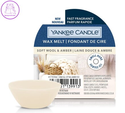 Yankee Candle vonný vosk do aromalampy - SOFT WOOL & AMBER  ( 39910 )