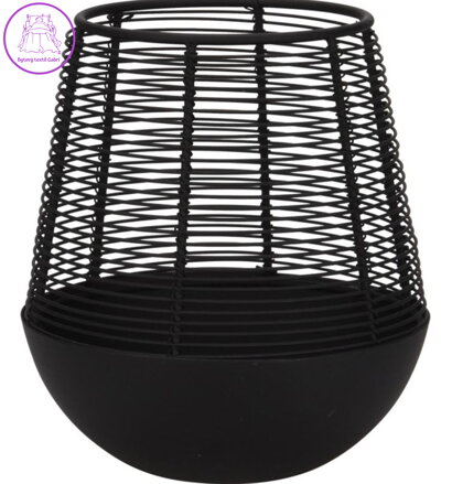 Svícen kovový drátěný 150x170mm černá ( 41112 )