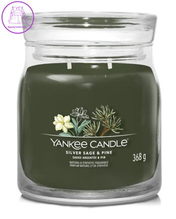 Svíčka Yankee Candle signature střední - SILVER SAGE & PINE ( 41220 )
