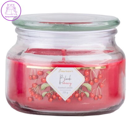 Emocio vonná svíčka ve skle Black Cherry se skleněným víčkem 100x79mm ( 41649 )