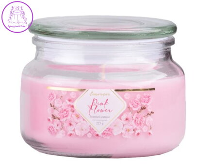 Emocio Sklo se skleněným víčkem Pink Flower vonná svíčka 100x79 mm ( 41654 )