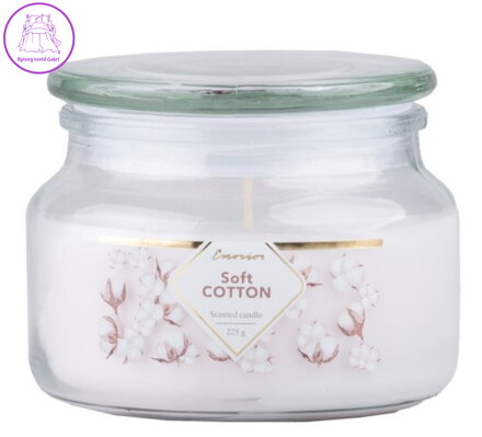 Emocio vonná svíčka ve skle Soft Cotton se skleněným víčkem 100x79mm ( 41656 )