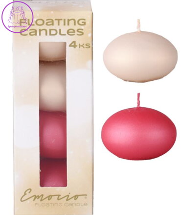 Emocio Plovoucí 4ks Metal mat tm. růžová mix svíčky v krabičce ( 41787 )