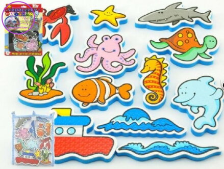 Vodolepky Moje první zvířátka oceán pěnová sada se síťkou 12ks v krabici 19x27x5cm MPZ SKLADEM