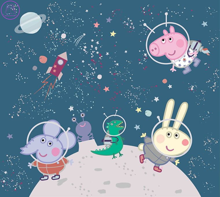 Fototapeta do dětského pokoje 300x270cm Prasátko Pepa - FTNXXL0960 SKLADEM