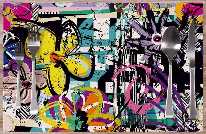  Prostírání na stůl - Modern Art flowers