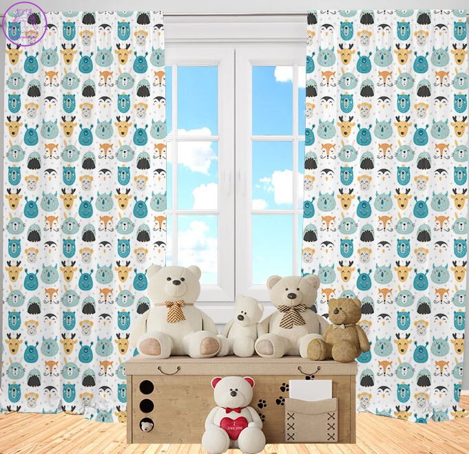 Závěsy dekorační dětské 2x140x250cm - Baby animals