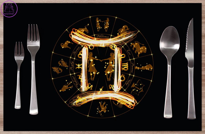 Prostírání na stůl - Symbol znamení Blíženci (22.5. - 21.6.) 