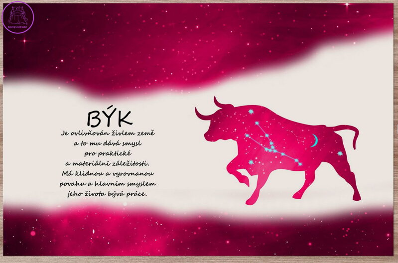  Prostírání na stůl - Býk (21.4. - 21.5.) - červené