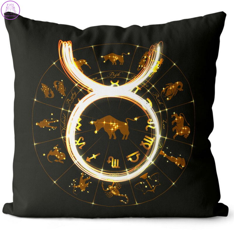 Polštářek se znamením zvěrokruhu 40x40cm - Býk (21.4. - 21.5.)